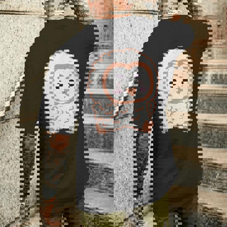 エッホエッホ 一生懸命に走るフクロウの赤ちゃん イラスト メンズTシャツ バックプリント 彼への贈り物