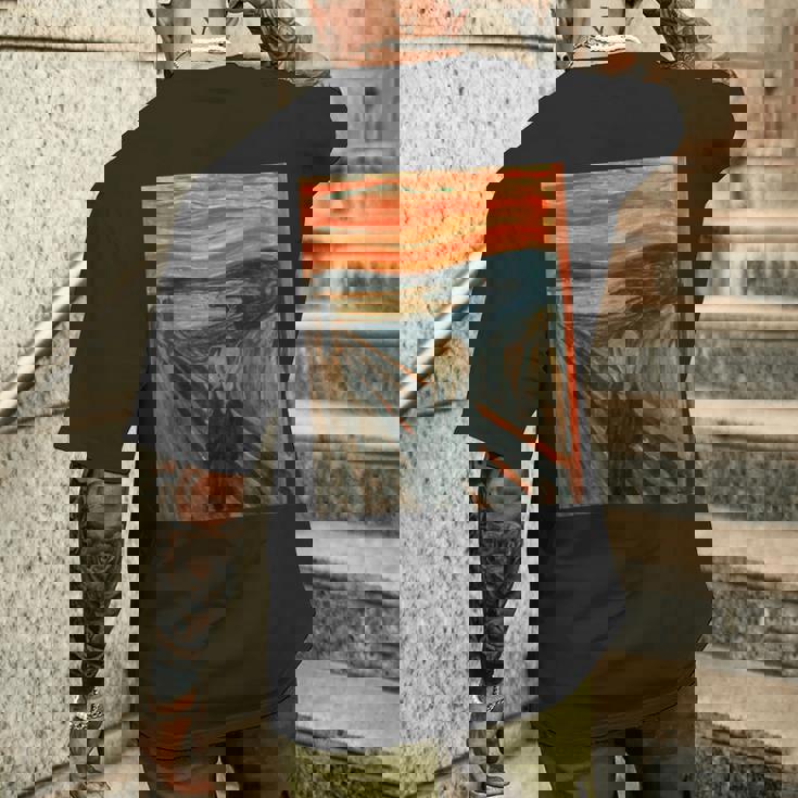 エドヴァルド表現主義の叫びムンクアート メンズTシャツ バックプリント 彼への贈り物