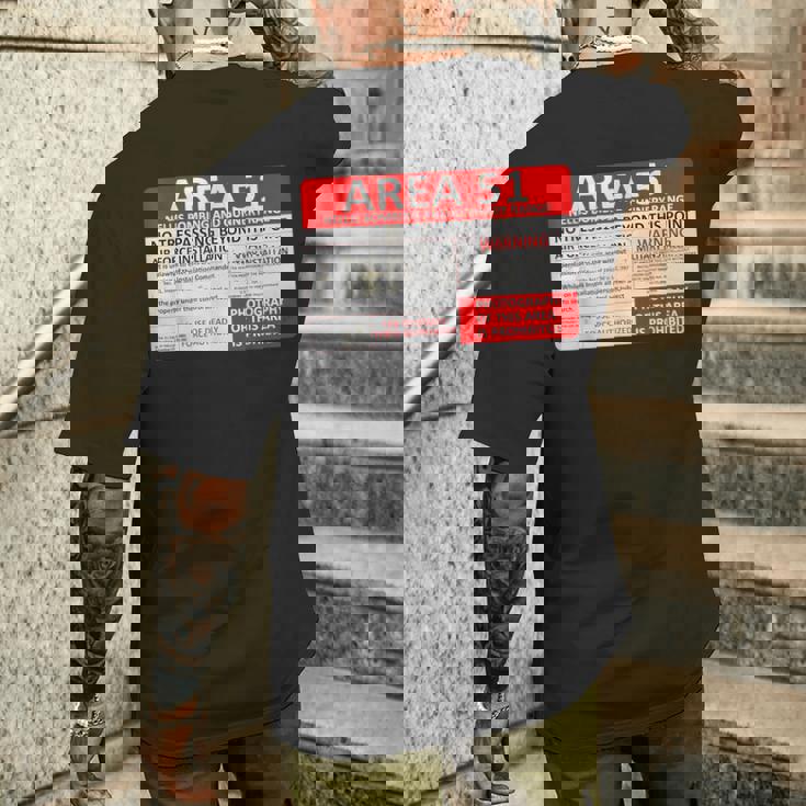 エリア51 フェイクミリタリーサイン メンズTシャツ バックプリント 彼への贈り物