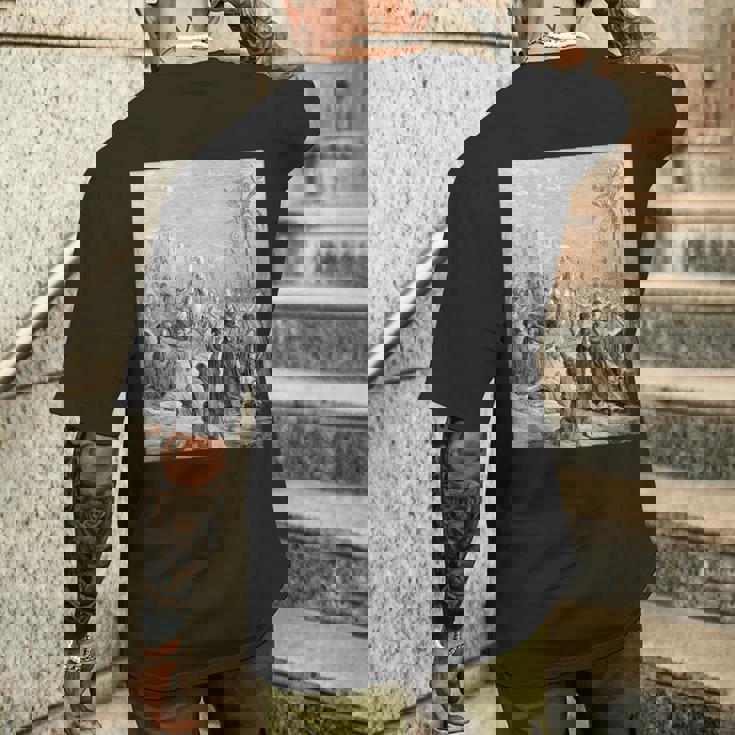 エルサレムへのイエスの参入 グスターヴ・ドーレ聖書芸術 メンズTシャツ バックプリント 彼への贈り物