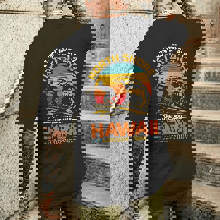 オアフ島のラニアケアビーチノースショアサーフィンハワイオアフ島 メンズTシャツ バックプリント 彼への贈り物