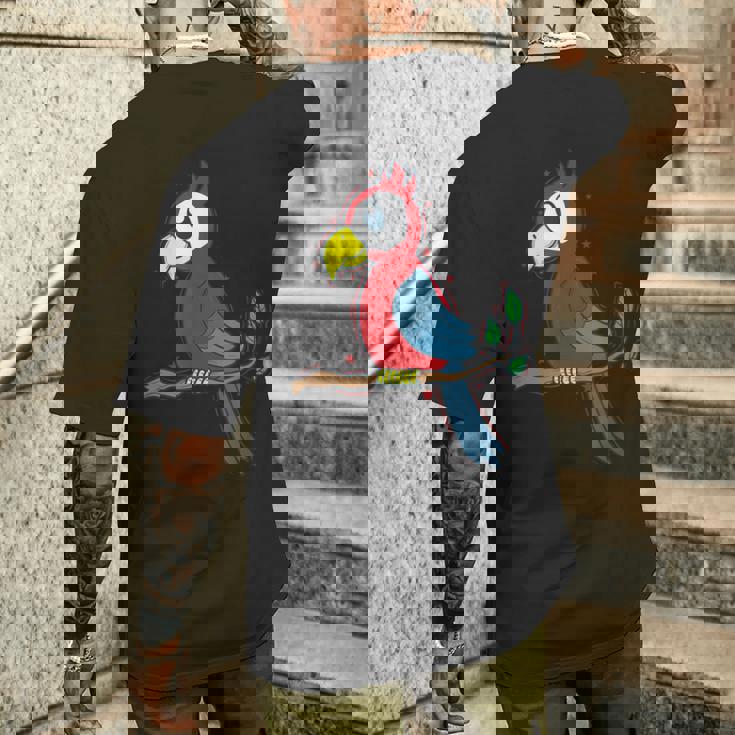 オウム エキゾチック トロピカル 動物 メンズTシャツ バックプリント 彼への贈り物