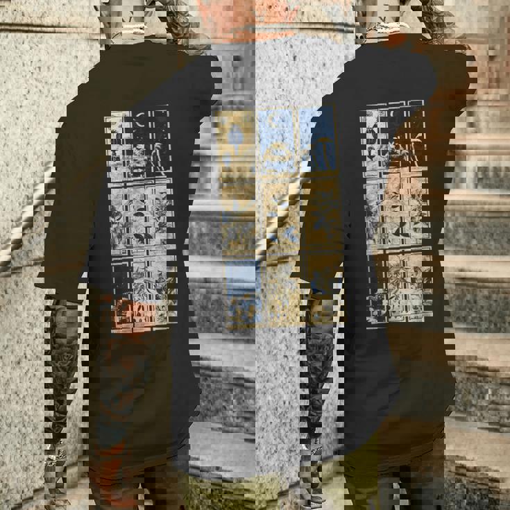 オカルト精神活性植物サイケデリックゴシック薬タロット メンズTシャツ バックプリント 彼への贈り物