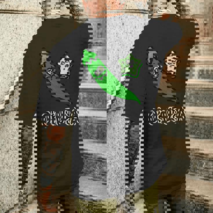 オクラさん メンズTシャツ バックプリント 彼への贈り物