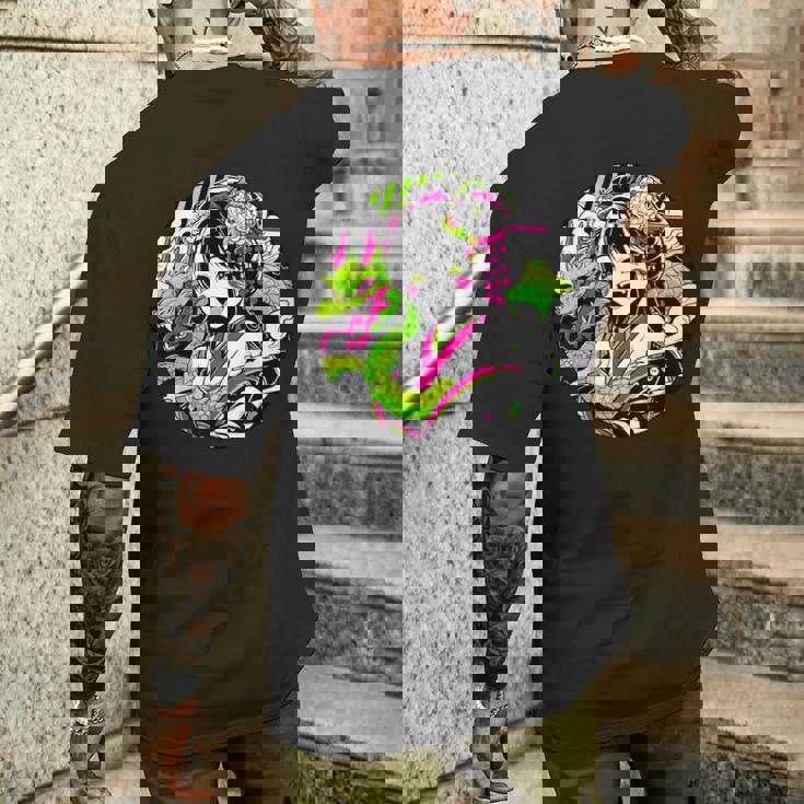 オタク愛好家のためのドラゴンボンド付きカワイイアニメ芸者 メンズTシャツ バックプリント 彼への贈り物