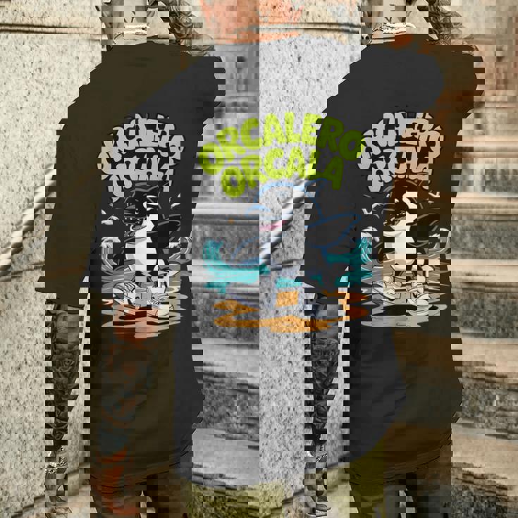 オルカレロ オルカラ イタリアンシャチ ブレイン ミーム メンズTシャツ バックプリント 彼への贈り物