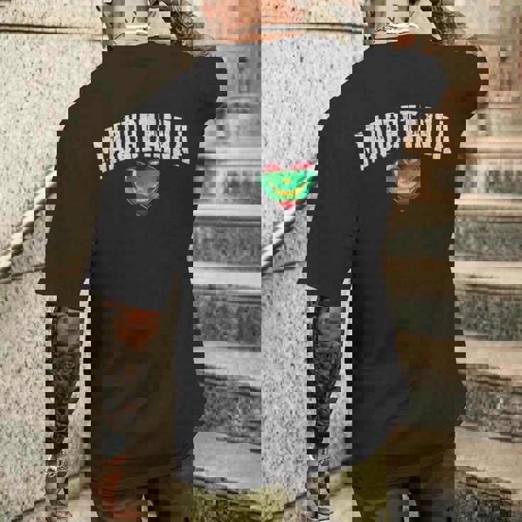 オーク フラッグ ハート オブ モーリタニア エンブレム National Pride & Unity メンズTシャツ バックプリント 彼への贈り物