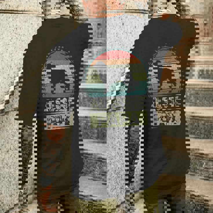 オージー・パパ オーストラリアン・シェパード メンズTシャツ バックプリント 彼への贈り物