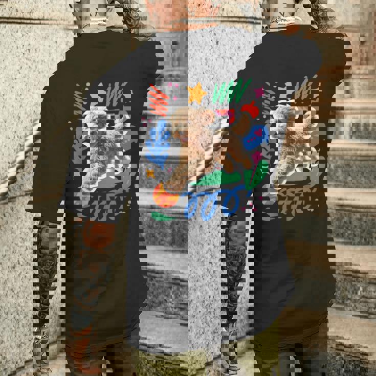 オーストラリアンラブラドゥードル 遊び心のあるデザイン犬 メンズTシャツ バックプリント 彼への贈り物