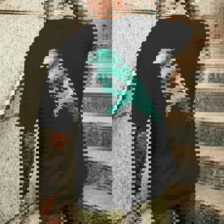 オーディンブラックカラスギフトバイキングレイヴンシルエット メンズTシャツ バックプリント 彼への贈り物