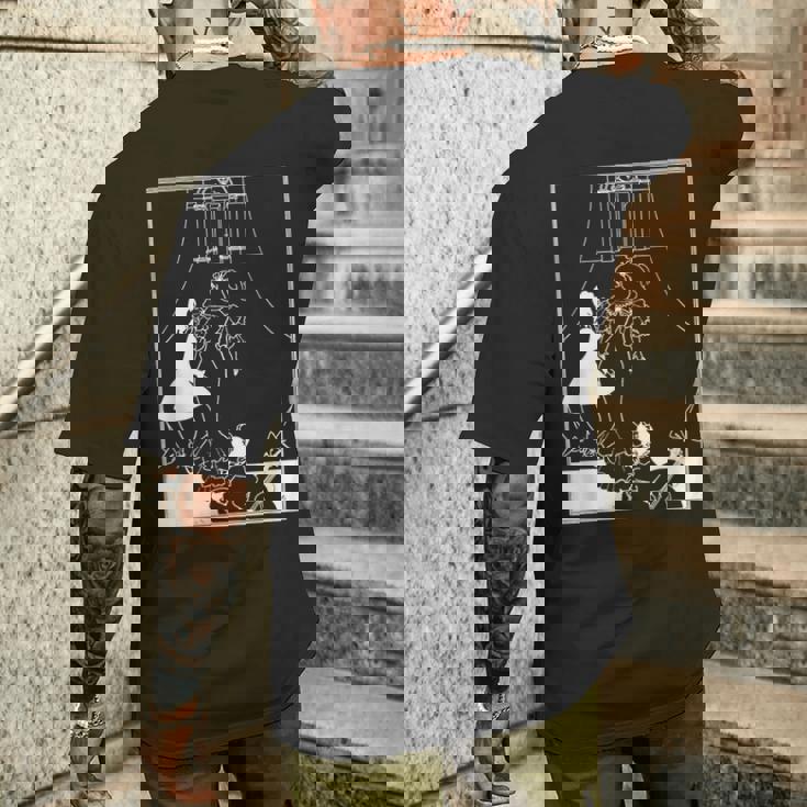 オーブリー・ビアズリーによるマリオネット3世のバレエ1894 メンズTシャツ バックプリント 彼への贈り物