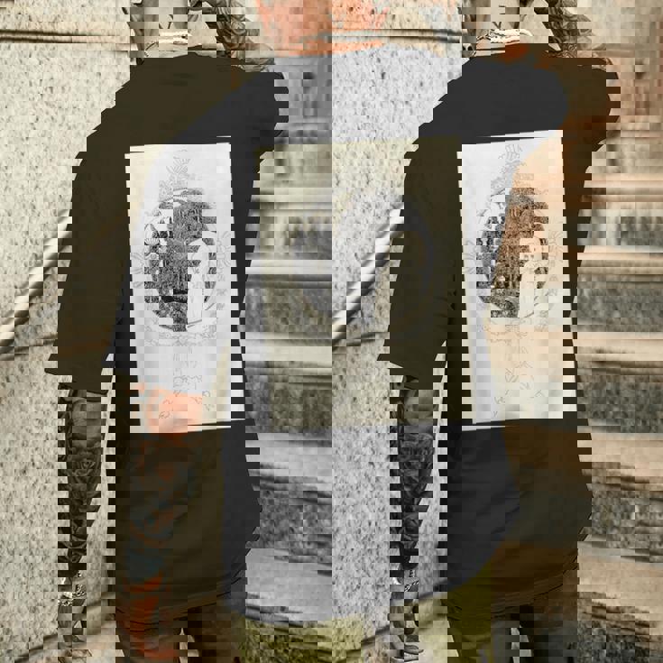 オーブリー・ビアズリー作「ミニッツのピエロ」1897 メンズTシャツ バックプリント 彼への贈り物