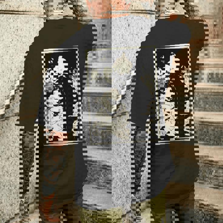 オーブリー・ビアズリー作「ルシアンズ・ストレンジ・クリーチャーズ」1893 メンズTシャツ バックプリント 彼への贈り物