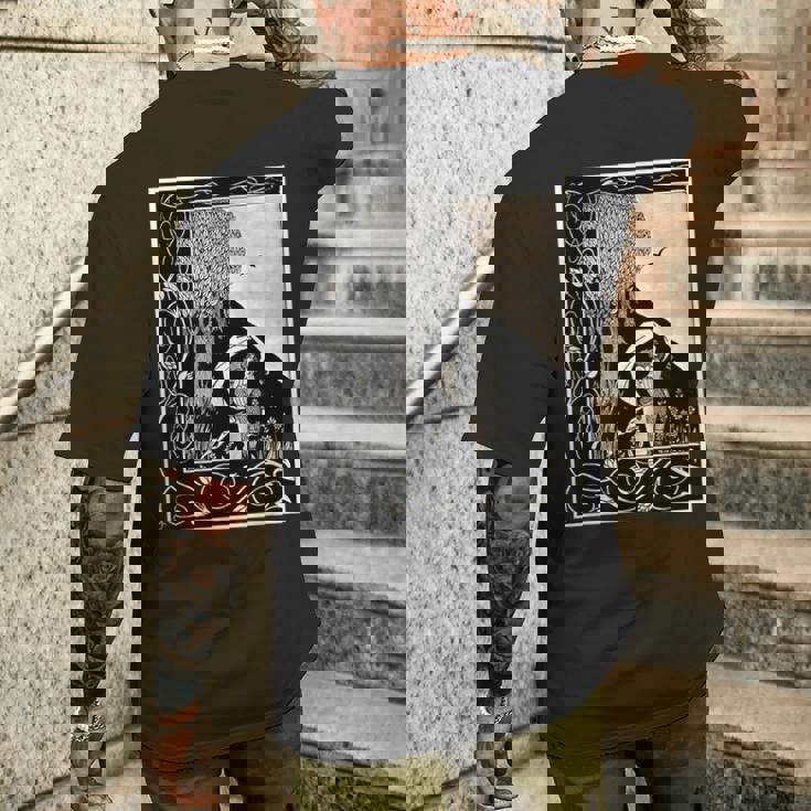 オーブリー・ビアズリー作「女に似た悪魔」1893 メンズTシャツ バックプリント 彼への贈り物