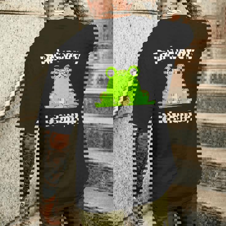 カエルのモチーフ面白いカエルのことわざは私にキスします Frog Motif Frogs Worry Hoppy メンズTシャツ バックプリント 彼への贈り物