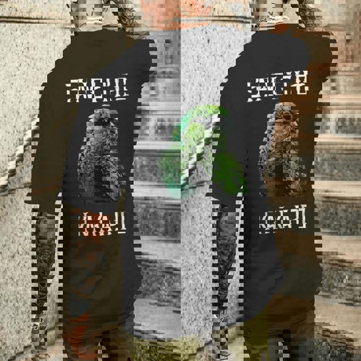 カカポ オウム ニュージーランド カカポ 鳥ave The Kakapo メンズTシャツ バックプリント 彼への贈り物
