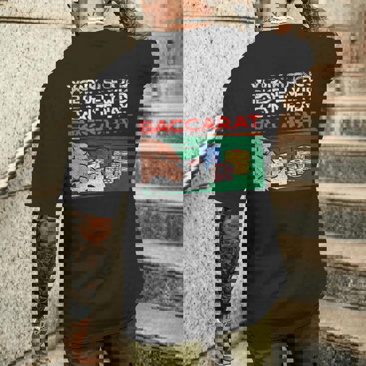 カジノバカラ ギャンブルデザイン ラスベガス、ギャンブラーベッティング メンズTシャツ バックプリント 彼への贈り物