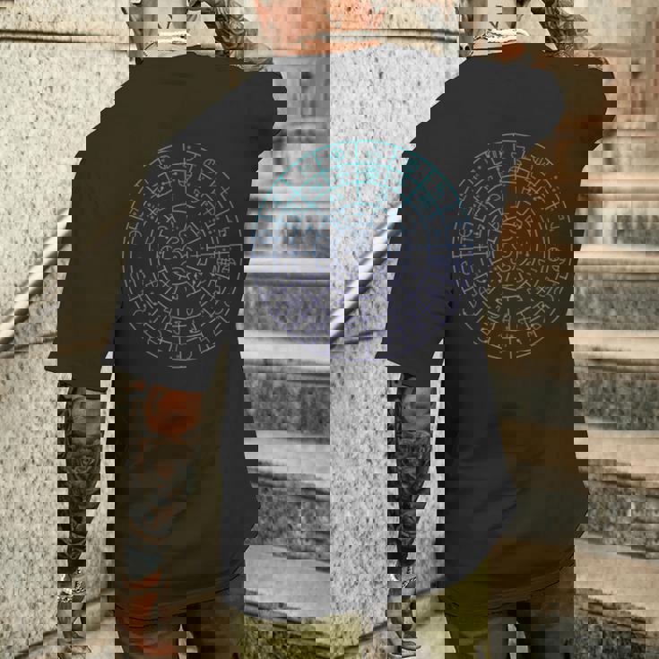 カタカムナ フトマニ図 神代文字 メンズTシャツ バックプリント 彼への贈り物