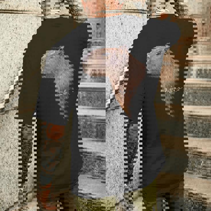 カピバラ グラフィック アート カピバラ Ro Ro Ro歯動物 アニマル ラバー メンズTシャツ バックプリント 彼への贈り物