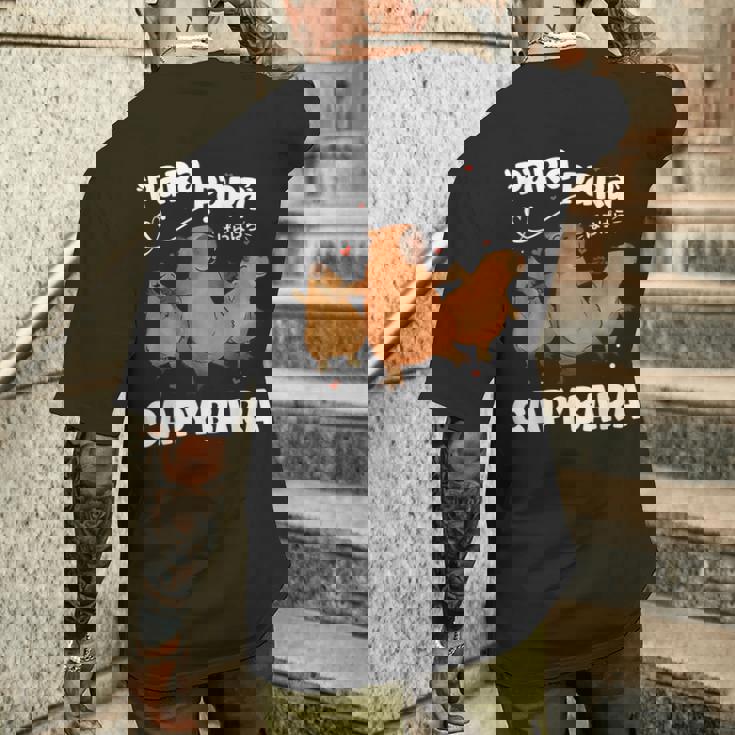 カピバラ好きファニーパラパラカピバラ メンズTシャツ バックプリント 彼への贈り物