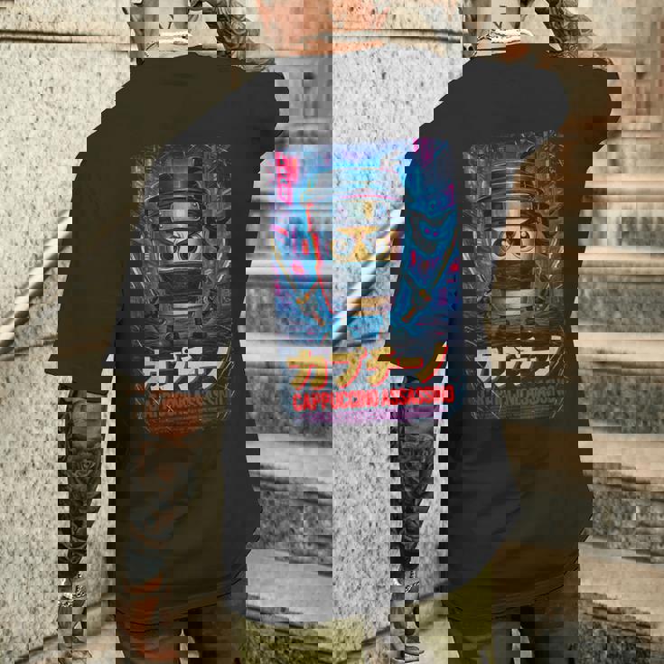 カプチーノ アサシーノ イタリアン ブレイン ミーム 日本語 メンズTシャツ バックプリント 彼への贈り物