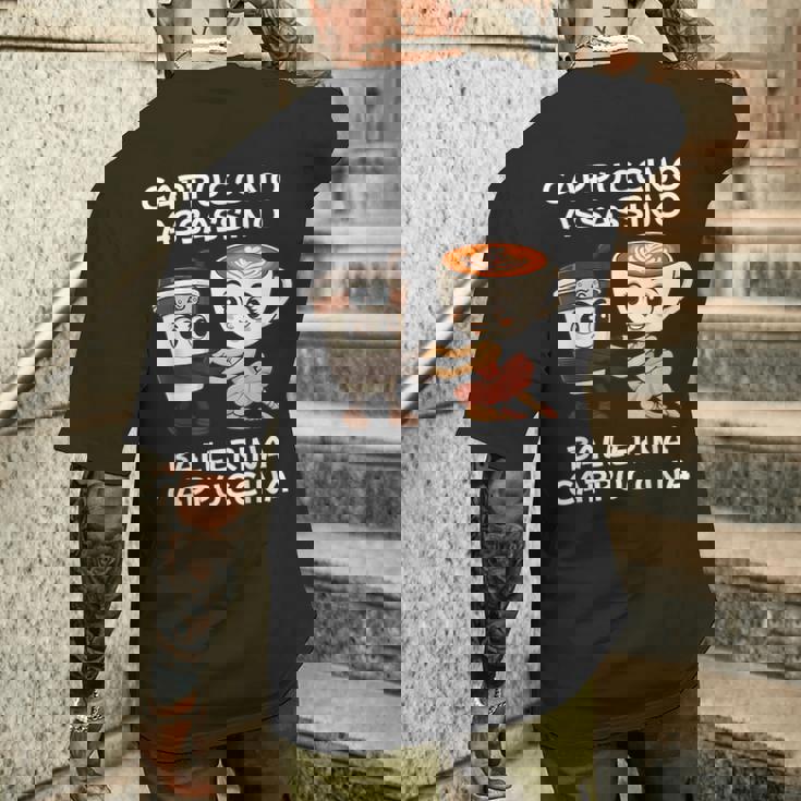 カプチーノ アサシーノ バレリーナ イタリアン ブレイン ミーム キッズ メンズTシャツ バックプリント 彼への贈り物