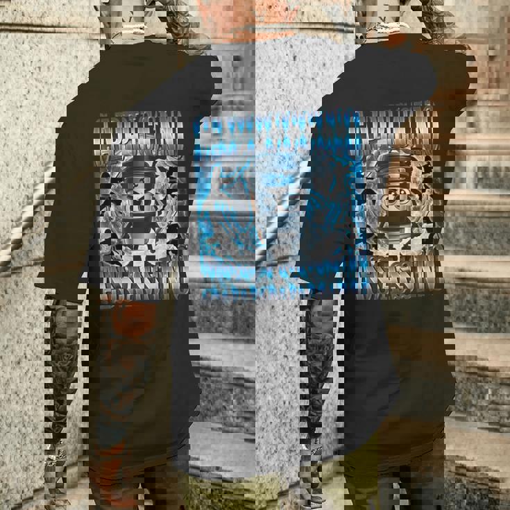 カプチーノ アサシーノ ファニー ミーム コーヒー イタリアン ブレイン メンズTシャツ バックプリント 彼への贈り物