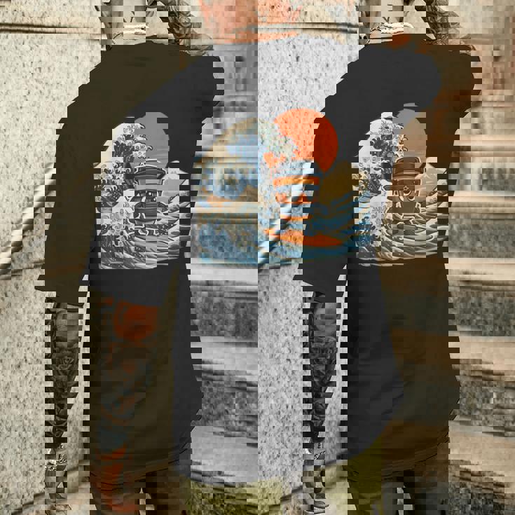 カプチーノ アサシーノ 和波 アート 忍者 コーヒー好き メンズTシャツ バックプリント 彼への贈り物