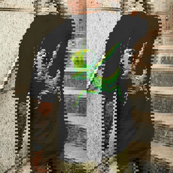 カマキリ、おかしなカマキリ メンズTシャツ バックプリント 彼への贈り物