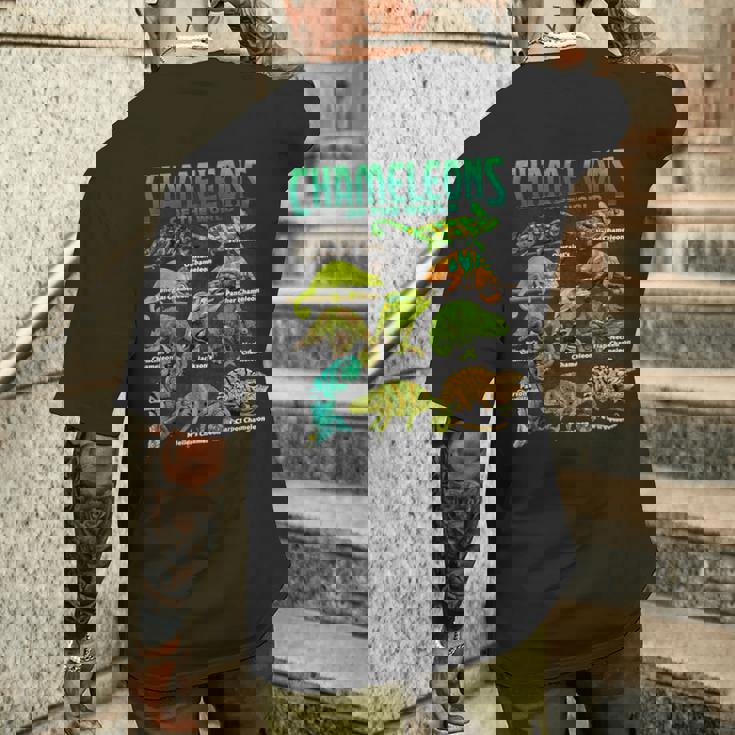 カメレオンズ・オブ・ザ・ワールド 知育爬虫類 トカゲ好き メンズTシャツ バックプリント 彼への贈り物