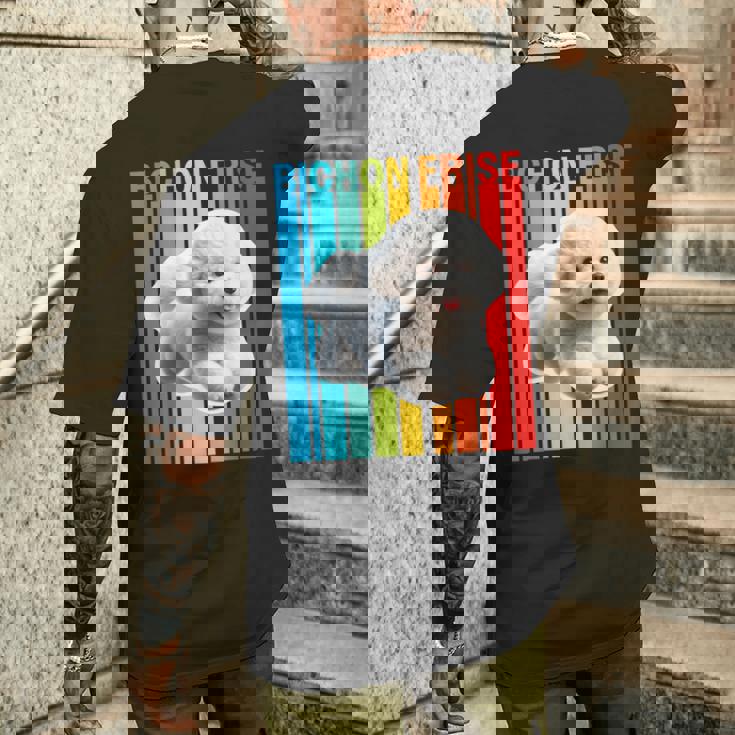 カラフルなビションフリーゼ メンズTシャツ バックプリント 彼への贈り物