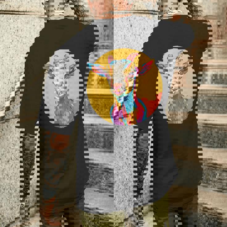 カラフルなヤギ メンズTシャツ バックプリント 彼への贈り物