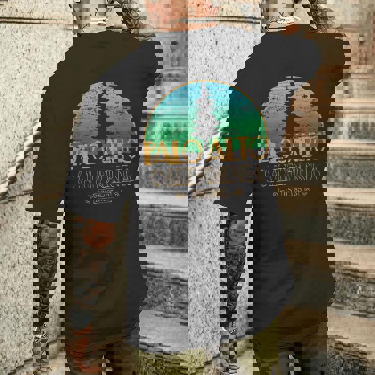 カリフォルニア州パロアルト-エルパロアルトツリー メンズTシャツ バックプリント 彼への贈り物