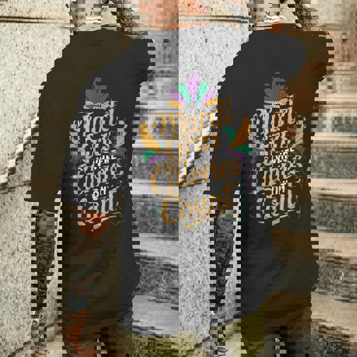 カロリーがカウントされないマルディグラ メンズTシャツ バックプリント 彼への贈り物