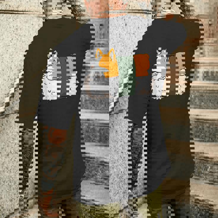 カワイイ かわいい 寿司 コーギー コーギー好き メンズTシャツ バックプリント 彼への贈り物