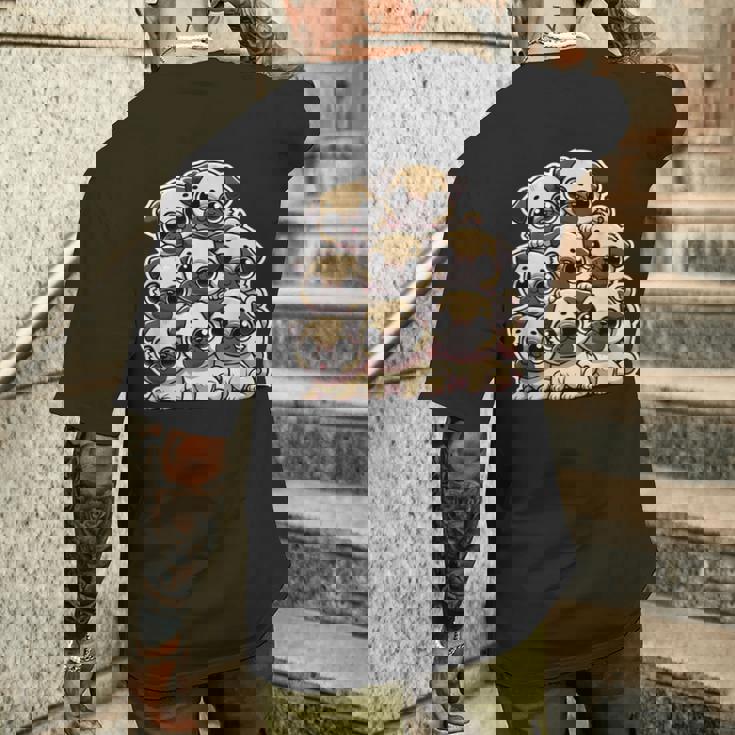 カワイイアニメ パグ 犬 キッズ ガールズ メンズTシャツ バックプリント 彼への贈り物