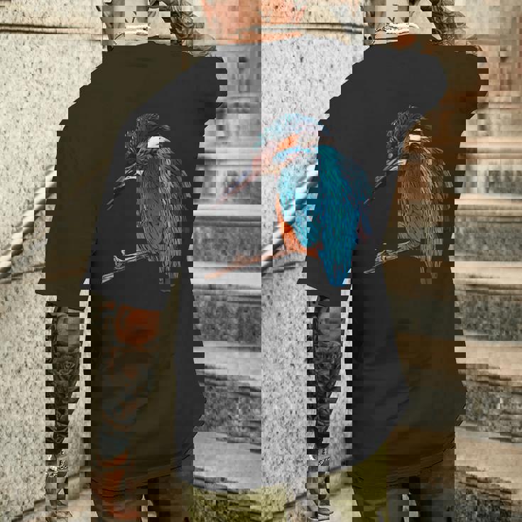 カワセミ 動物モチーフ 動物の顔 鳥モチーフ 動物モチーフ 鳥 カワセミ メンズTシャツ バックプリント 彼への贈り物