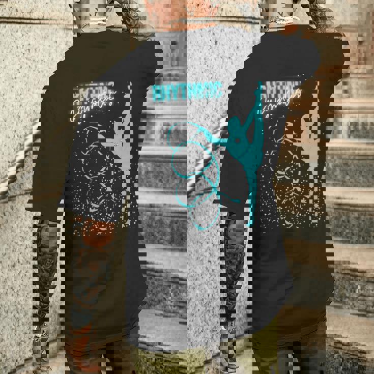 ガールズ 新体操 ティール メンズTシャツ バックプリント 彼への贈り物