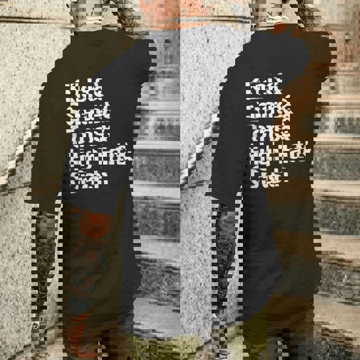 キック&スネア&トムズ&ハイハット&クラッシュドラムセットテキスト メンズTシャツ バックプリント 彼への贈り物