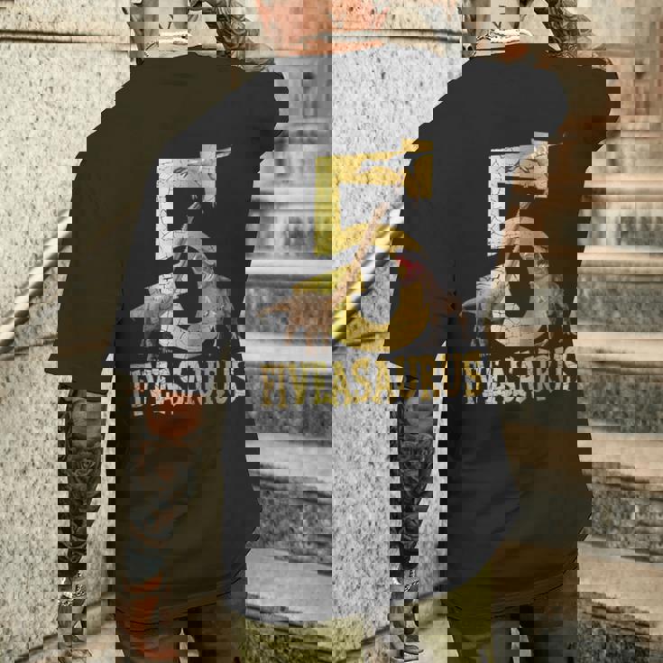 キッズ Tレックス 恐竜 誕生日パーティー装飾 5歳の誕生日 男の子 恐竜 メンズTシャツ バックプリント 彼への贈り物