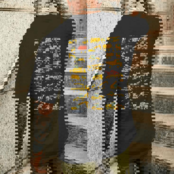 キッズ 建設車両 男の子 コンクリートミキサー クレーン メンズTシャツ バックプリント 彼への贈り物