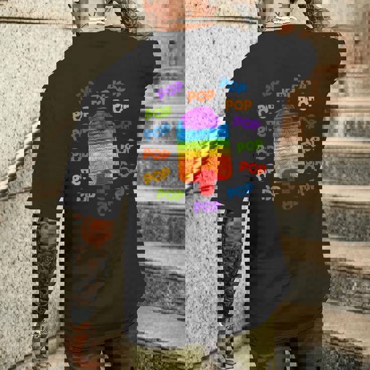 キッズポッププッシュ&ポップポップポップポップadhdストレス解消おもちゃ メンズTシャツ バックプリント 彼への贈り物