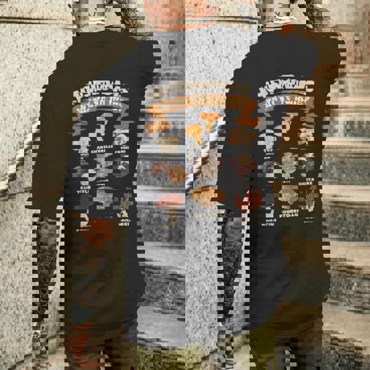 キノコ、好きなものキノコの種類 メンズTシャツ バックプリント 彼への贈り物