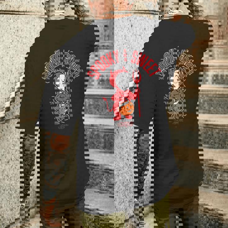 キャスパー・ザ・フレンドリー・ゴースト ハロウィン 不気味で甘い メンズTシャツ バックプリント 彼への贈り物