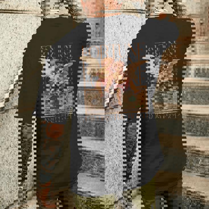 キューピッドとサイケ 2人の天使の赤ちゃん ドルフォーチュンアート メンズTシャツ バックプリント 彼への贈り物