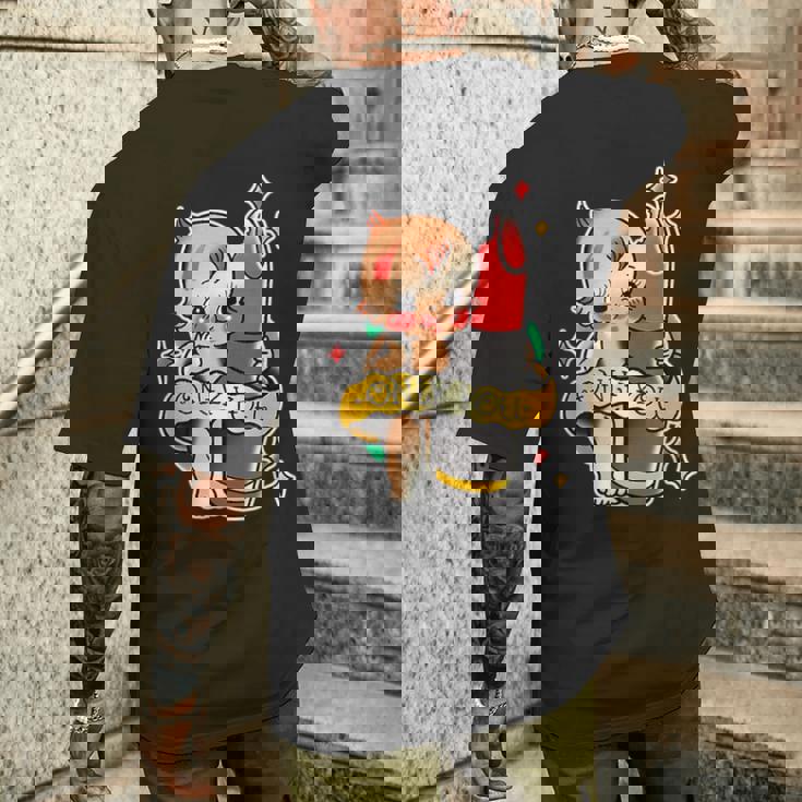 キューピー ベビーリップスティック×オンリーユー × かわいいキューピー人形 メンズTシャツ バックプリント 彼への贈り物