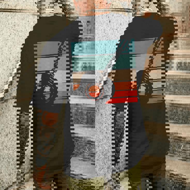 ギター レトロスタイル ビンテージ メンズTシャツ バックプリント 彼への贈り物