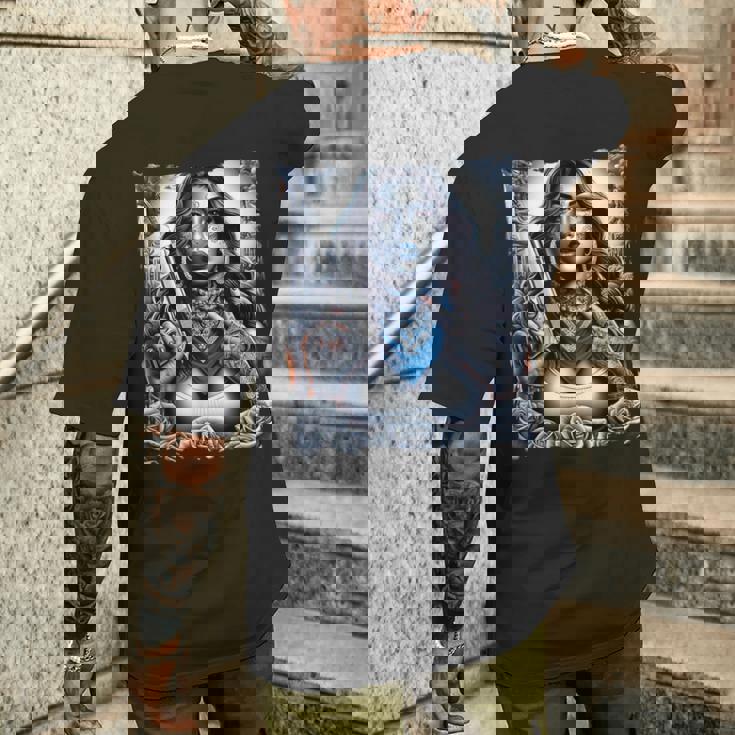 ギャングガール ヒップホップ チカーノデザイン メンズTシャツ バックプリント 彼への贈り物