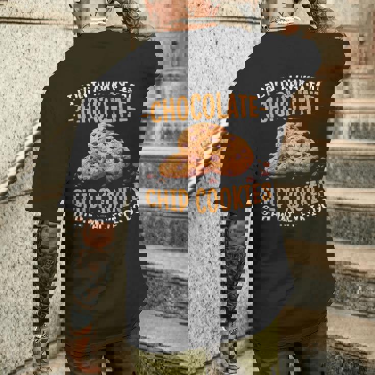 クッキーデザイン 面白いチョコレートチップクッキー メンズTシャツ バックプリント 彼への贈り物