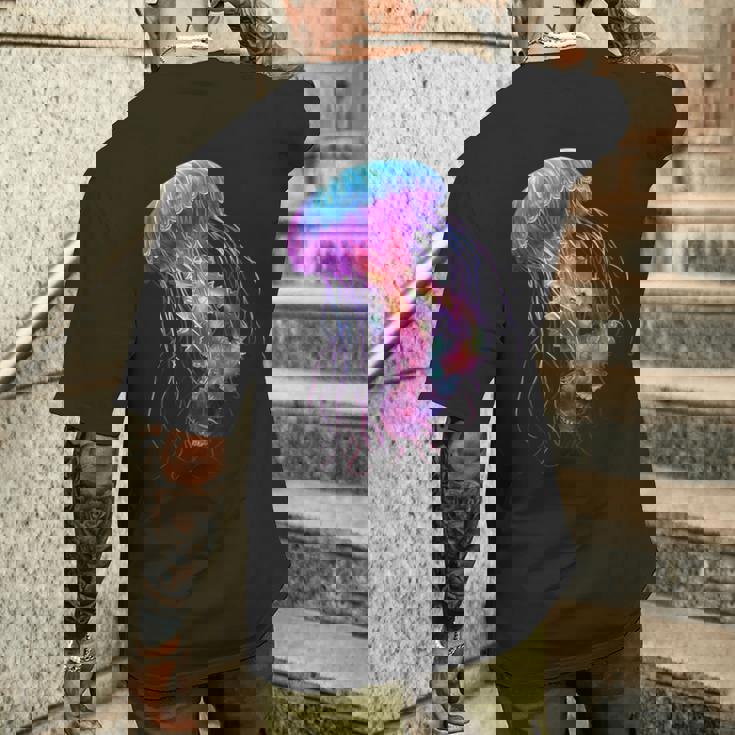 クラゲ 動物 モチーフ アート クラゲ メンズTシャツ バックプリント 彼への贈り物